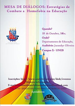 Mesa de Diálogos - Estratégias de Combate à Homofobia na Educação!